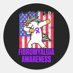 Pegatina Redonda Sobreviviente de conciencia Guerrero orgulloso 4