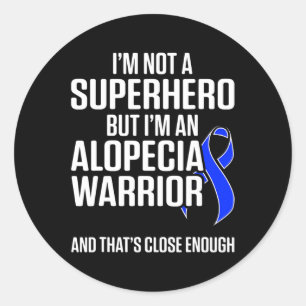 Pegatina Redonda Sobreviviente de héroe guerrero de pérdida de cabe