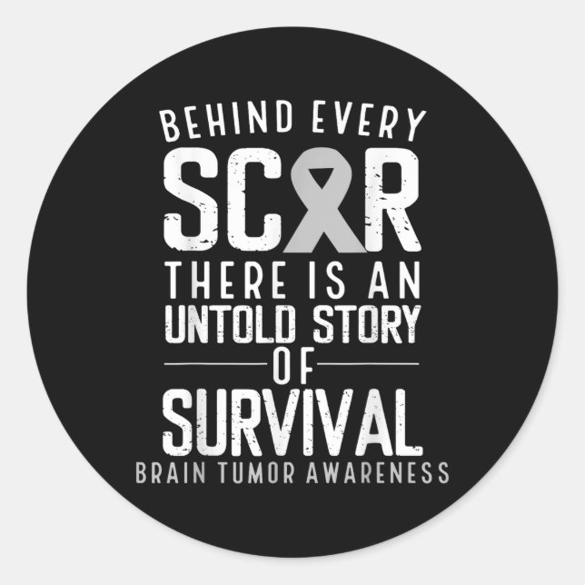 Pegatina Redonda Sobreviviente de la conciencia sobre el cáncer de  (Anverso)