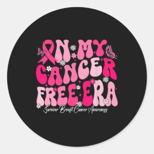 Pegatina Redonda Sobreviviente de mi era libre de cáncer de mama ad