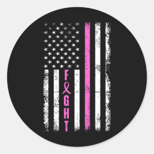 Pegatina Redonda Sobreviviente de pecho Bandera Americana Awaren po
