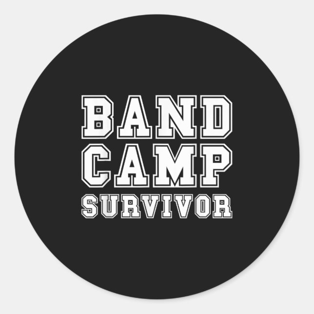Pegatina Redonda Sobreviviente del campamento de banda marchando ba (Anverso)