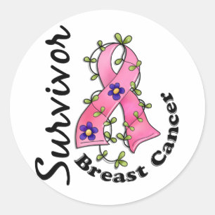 Pegatina Redonda Sobreviviente del cáncer de mama 15