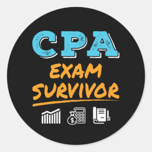 Pegatina Redonda Sobreviviente del examen CPA
