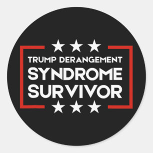 Pegatina Redonda Sobreviviente del Síndrome de Derangement de Trump