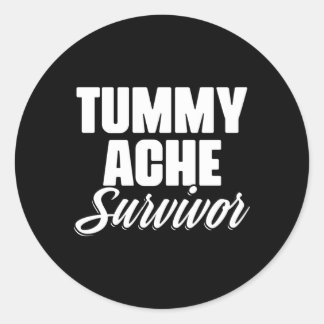 Pegatina Redonda Sobreviviente Tummy Ache Tummy Ache Stomach Ache