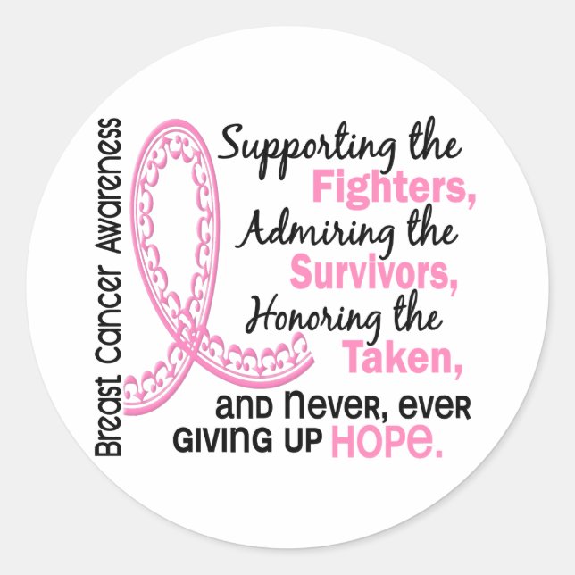 Pegatina Redonda Sobrevivientes de combate recibieron 4 cáncer de m (Anverso)