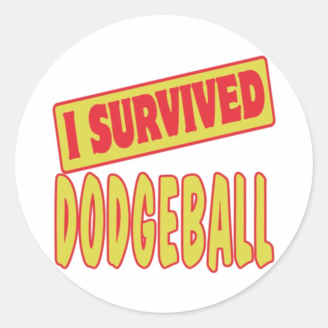 PEGATINA REDONDA SOBREVIVIR A DODGEBALL (Anverso)