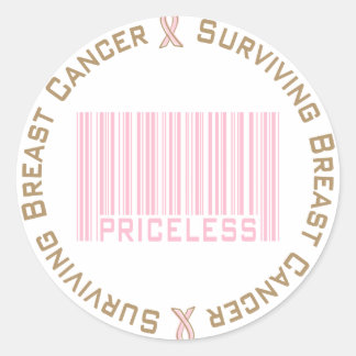 Pegatina Redonda Sobrevivir al cáncer de mama sin precio