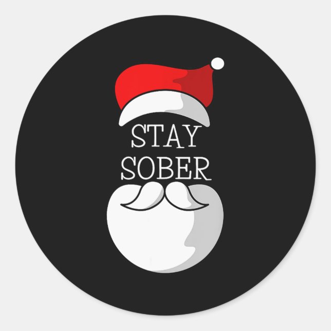 Pegatina Redonda Sobriety Celebration Soberversary Christmas Stay S (Anverso)