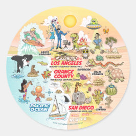 Pegatina Redonda SoCal Sunset