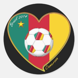 Pegatina Redonda Soccer "CAMEROON" FOOTBALL Team, Fútbol de Camerún