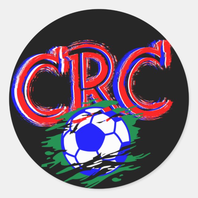 Pegatina Redonda Soccer Game Selección Costa Rica Football Soccer (Anverso)