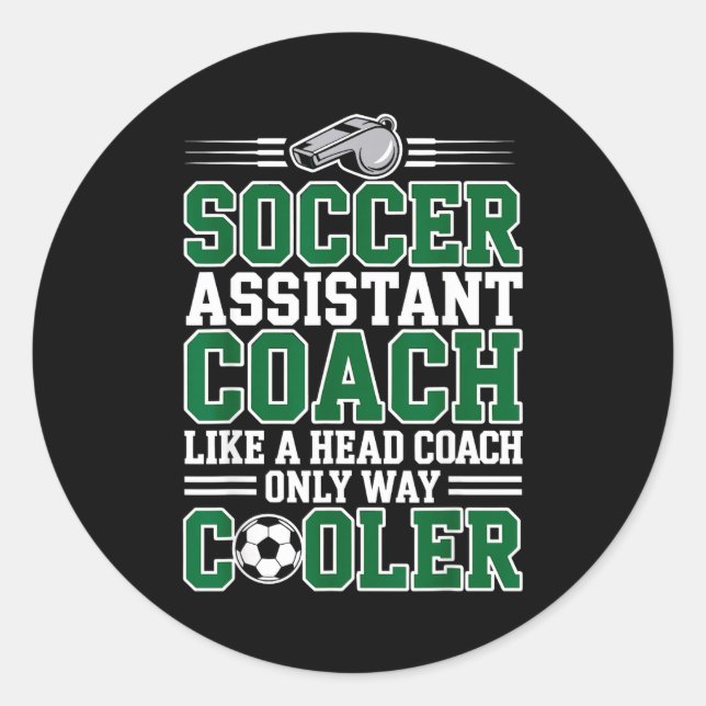 Pegatina Redonda Soccer Istant Coach Like A Head Coach Only Way Coo (Anverso)