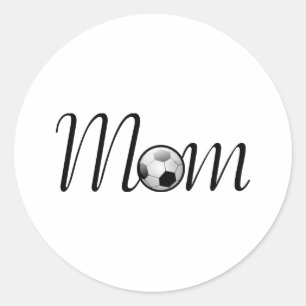 Pegatina Redonda Soccer Mom Black