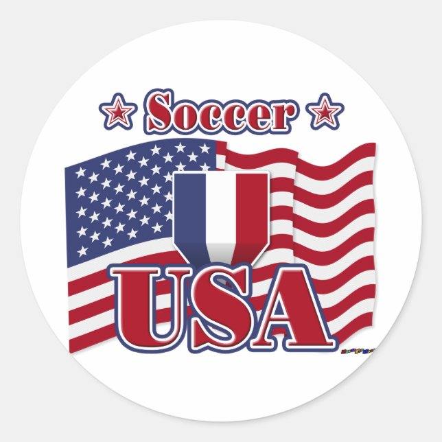 Pegatina Redonda Soccer USA (Anverso)