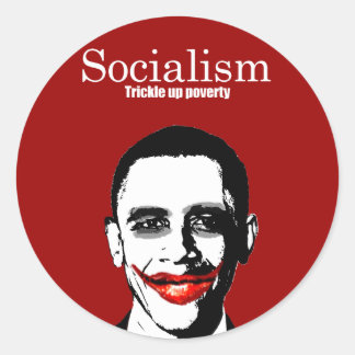 PEGATINA REDONDA SOCIALISMO - DESENCADENAR LA POBREZA