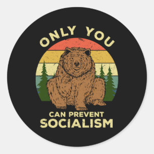 Pegatina Redonda Socialismo - Rusia Ama Oso Ruso Ussr Camping