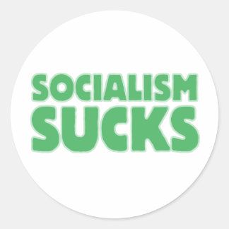 Pegatina Redonda Socialismo Sucks