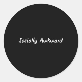 Pegatina Redonda Socialmente Incómodo Por Sumiso Ansioso