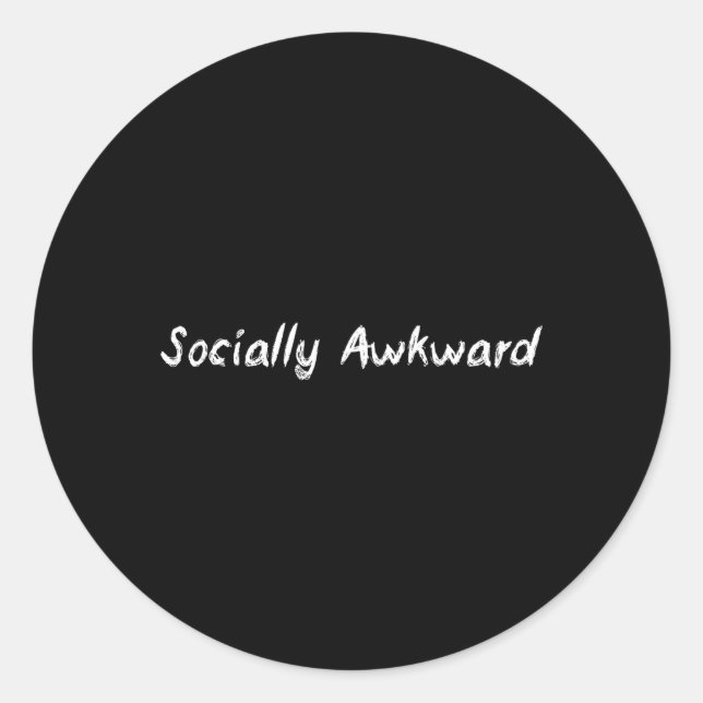Pegatina Redonda Socialmente Incómodo Por Sumiso Ansioso (Anverso)