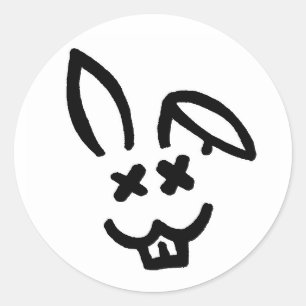 Pegatina Redonda Sociedad de Conejo Muerto