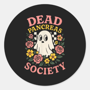 Pegatina Redonda Sociedad de páncreas muerto - Diabetes disfraces d