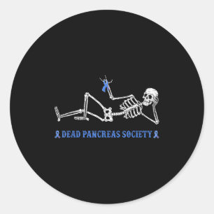 Pegatina Redonda Sociedad de Páncreas Muerto Diabetes Sensibilizaci