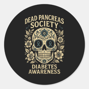 Pegatina Redonda Sociedad de páncreas muerto - Diseño de cinta de c