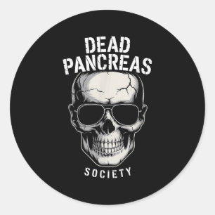 Pegatina Redonda Sociedad de Páncreas Muerto: Sensibilización sobre