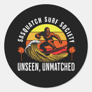 Pegatina Redonda Sociedad de Surf Sasquatch Unseen Bigfoot Incompar