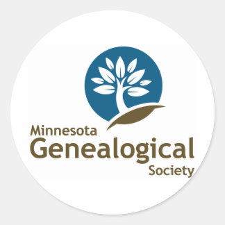Pegatina Redonda Sociedad Genealógica Minnesota
