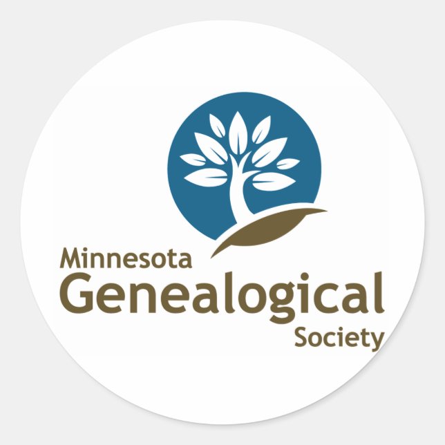 Pegatina Redonda Sociedad Genealógica Minnesota (Anverso)