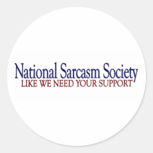 Pegatina Redonda Sociedad Nacional de Sarcasmo