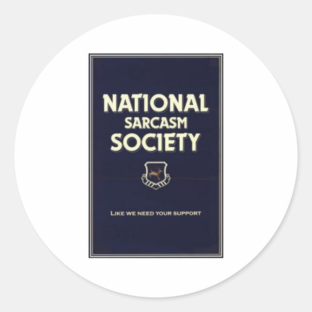 Pegatina Redonda Sociedad Nacional-Sarcasmo (Anverso)