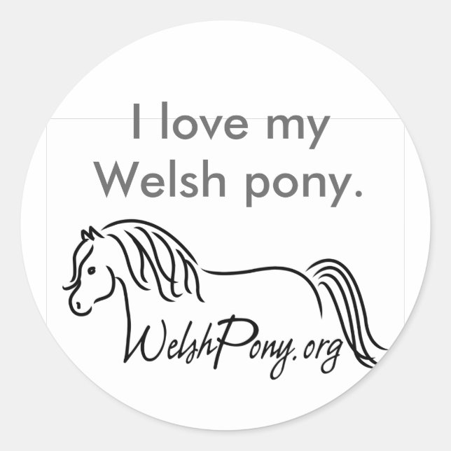 Pegatina Redonda Sociedad Welsh Pony & Cob (Anverso)