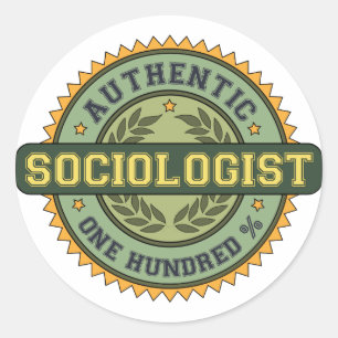Pegatina Redonda Sociólogo auténtico