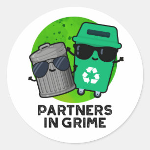 Pegatina Redonda Socios De Grime Funny Trash Pun