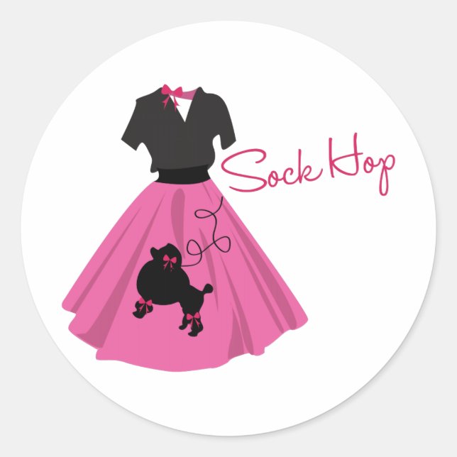 Pegatina Redonda Sock Hop (Anverso)