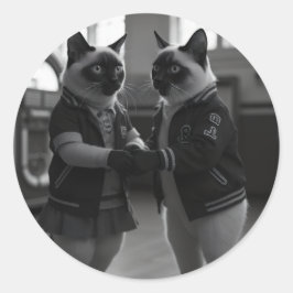 Pegatina Redonda Sock Hop Kitties