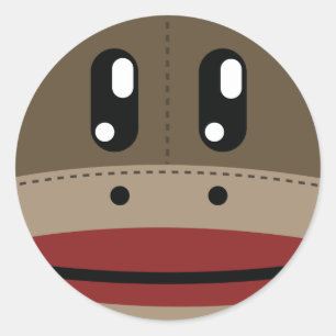 Pegatina Redonda Sock Monkey Face Products