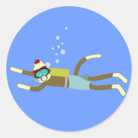 Sock Monkey Scuba Diver