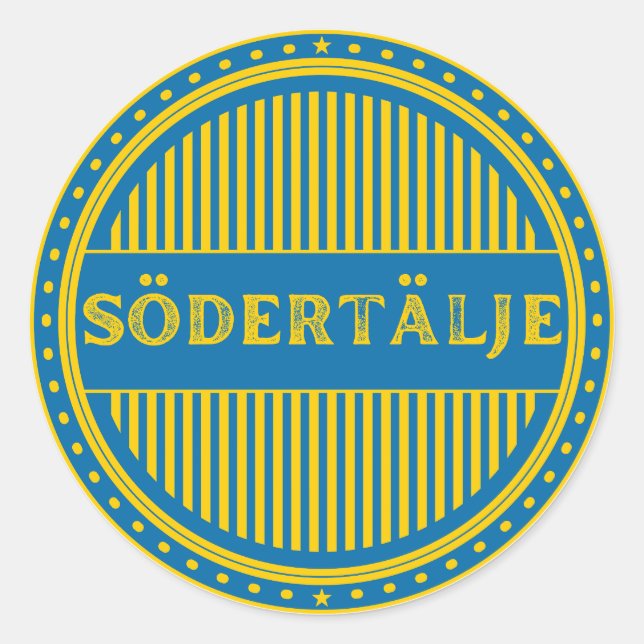 Pegatina Redonda Södertälje City Pride Emblem – Swedish Identity (Anverso)
