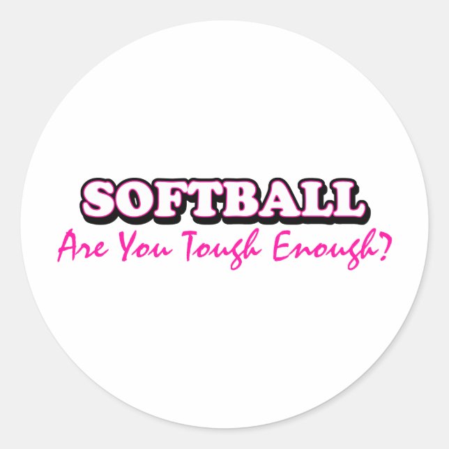 Pegatina Redonda Sofball - ¿Eres lo suficientemente duro? (Anverso)