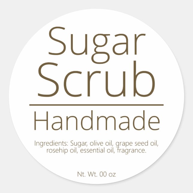 Pegatina Redonda Sofisticado hobby de negocios de sugar Scrub (Anverso)