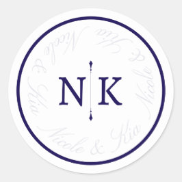 Pegatina Redonda Sofisticado y Clásico