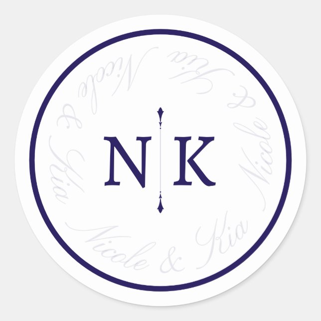 Pegatina Redonda Sofisticado y Clásico (Anverso)