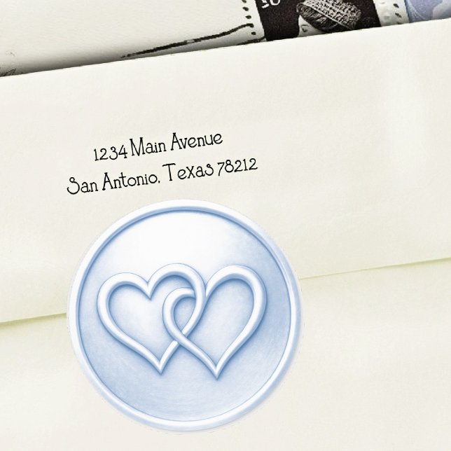 Pegatina Redonda Soft Blue Two Hearts Intertwined Wedding (Subido por el creador)