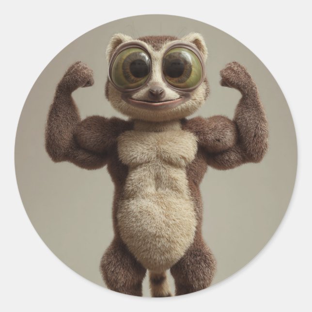 Pegatina Redonda Soft but Strong Sticker – Minimalist Aesthetic  (Anverso)