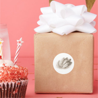 Pegatina Redonda Soft Feathers in Bloom Monochrome Nature on 